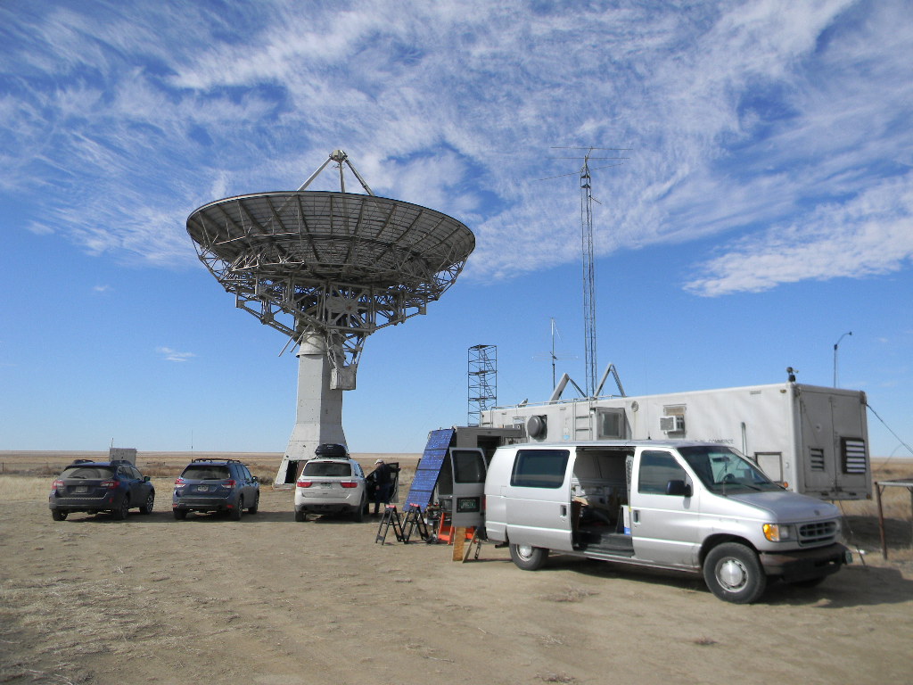 Radio astronomy observing and antenna repair at the Plishner observatory,  February 15, 2020